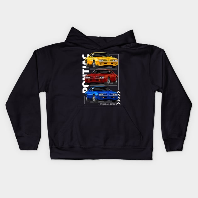 Retro Firebird Muscle Car Kids Hoodie by milatees